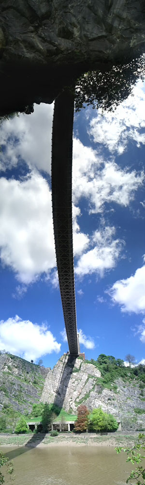 Clifton Suspension bridge seen from below