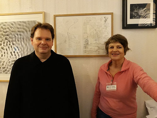 Thilo and Frankie in front of the work. 