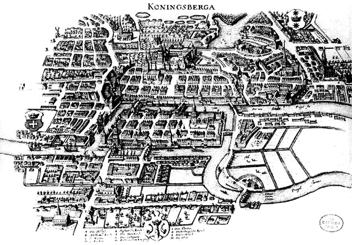 Map of Königsberg by Matthäus Merian ca. 1652